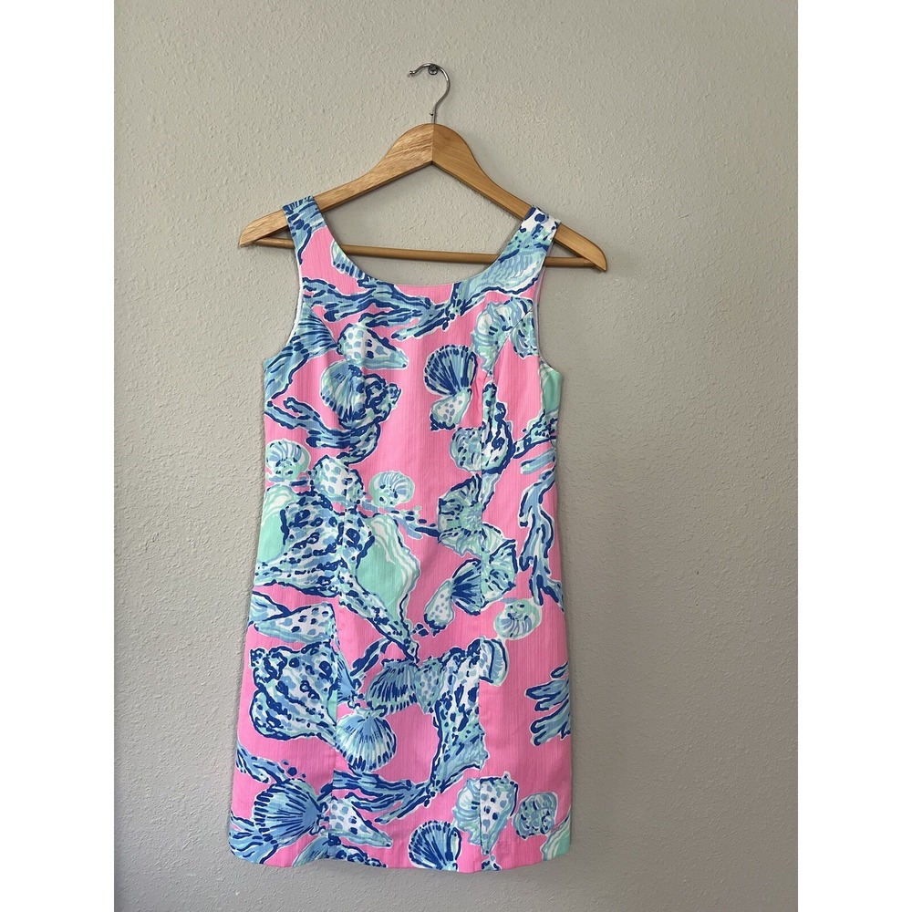 Lilly Pulitzer Cathy Pink Pout Barefoot Princess Lace Back Shift Preppy Sz 00